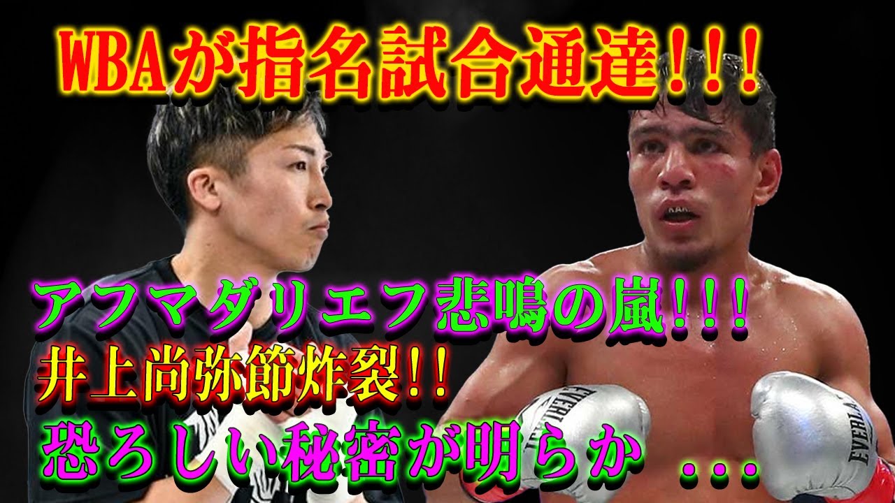 【速報】WBAが指名試合通達!!!アフマダリエフ悲鳴の嵐!!!井上尚弥節炸裂!!恐ろしい秘密が明らか ...