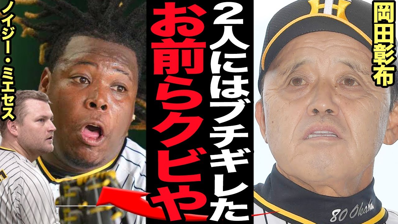 岡田監督が大激怒…ノイジーとミエセスの粛清退団が決定した裏側に絶句…日本一に貢献しファンに愛された両助っ人が戦力外となった真相がヤバすぎた…岡田彰布監督が大激怒したプレーに絶句…【プロ野球】