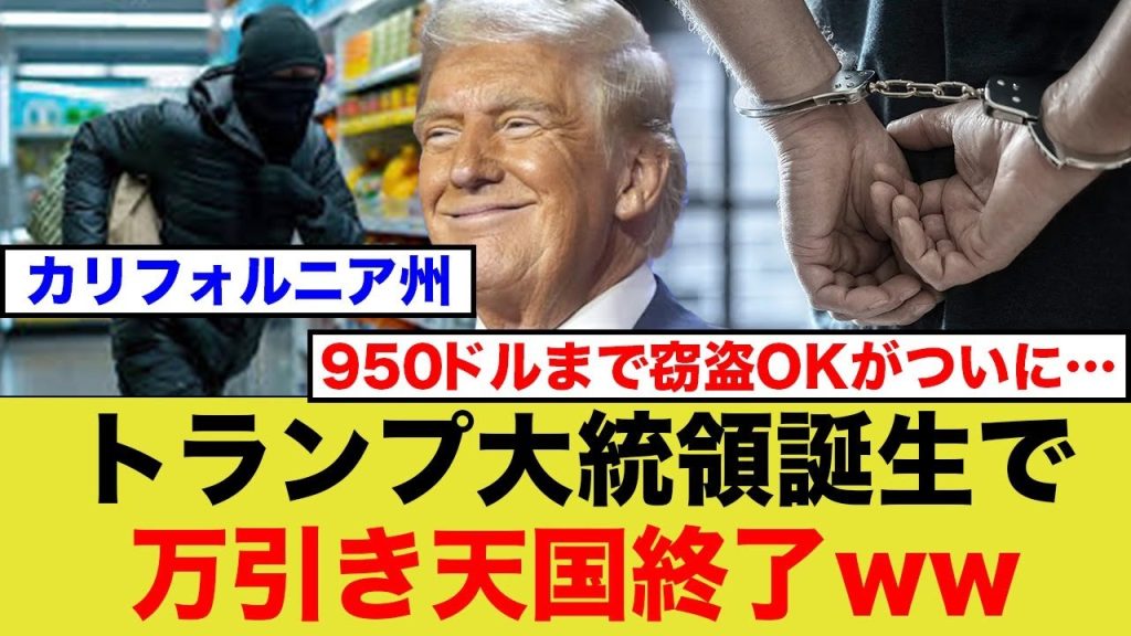 「万引き950ドルまで」法案撤廃！アメリカが正常化、ネットで歓喜の声続出