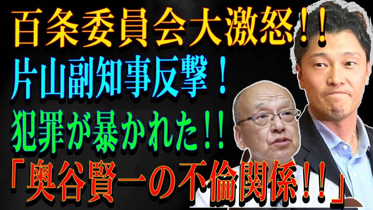 百条委員会大激怒!!片山副知事反撃！犯罪が暴かれた!!「奥谷賢一の不倫関係!!」