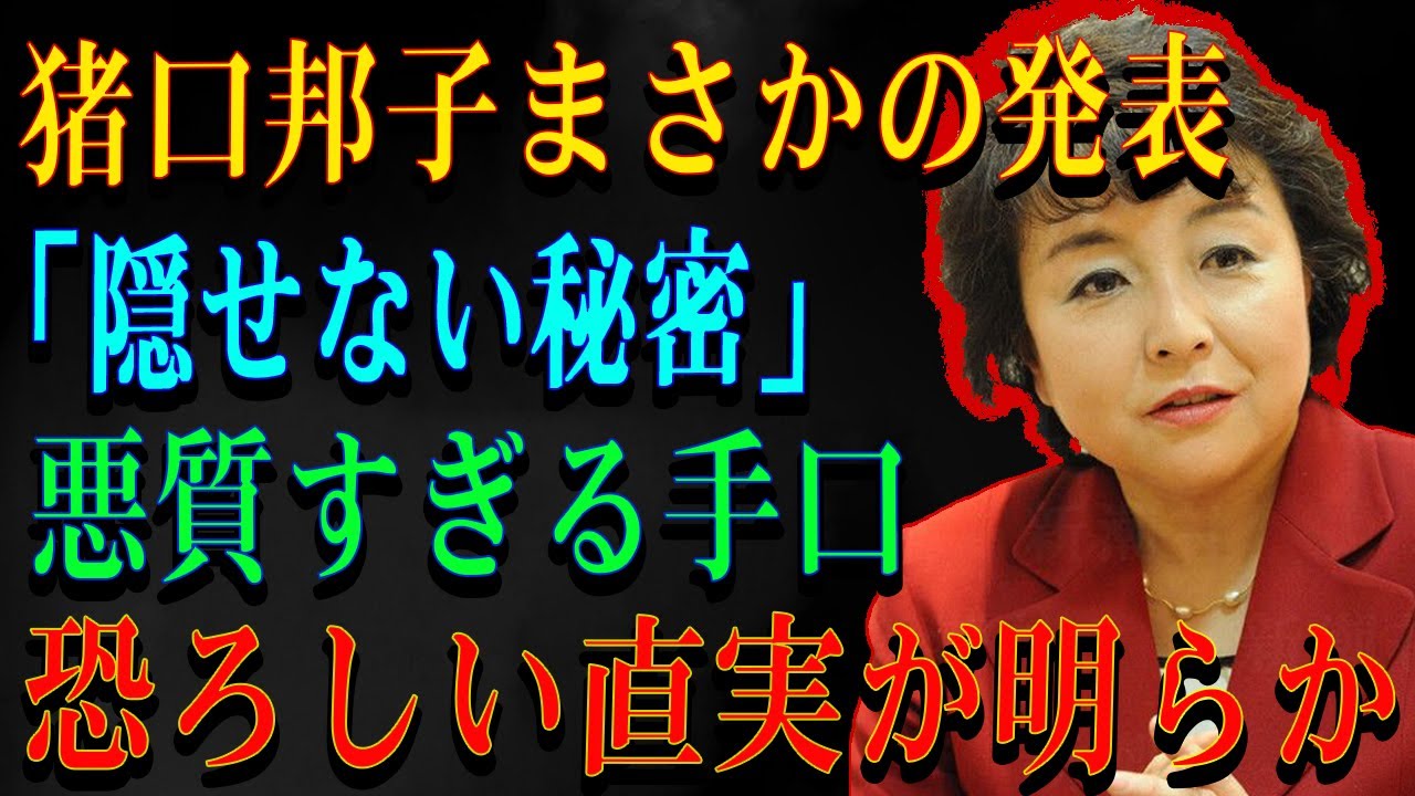 猪口邦子まさかの発表「隠せない秘密」悪質すぎる手口恐ろしい直実が明らか