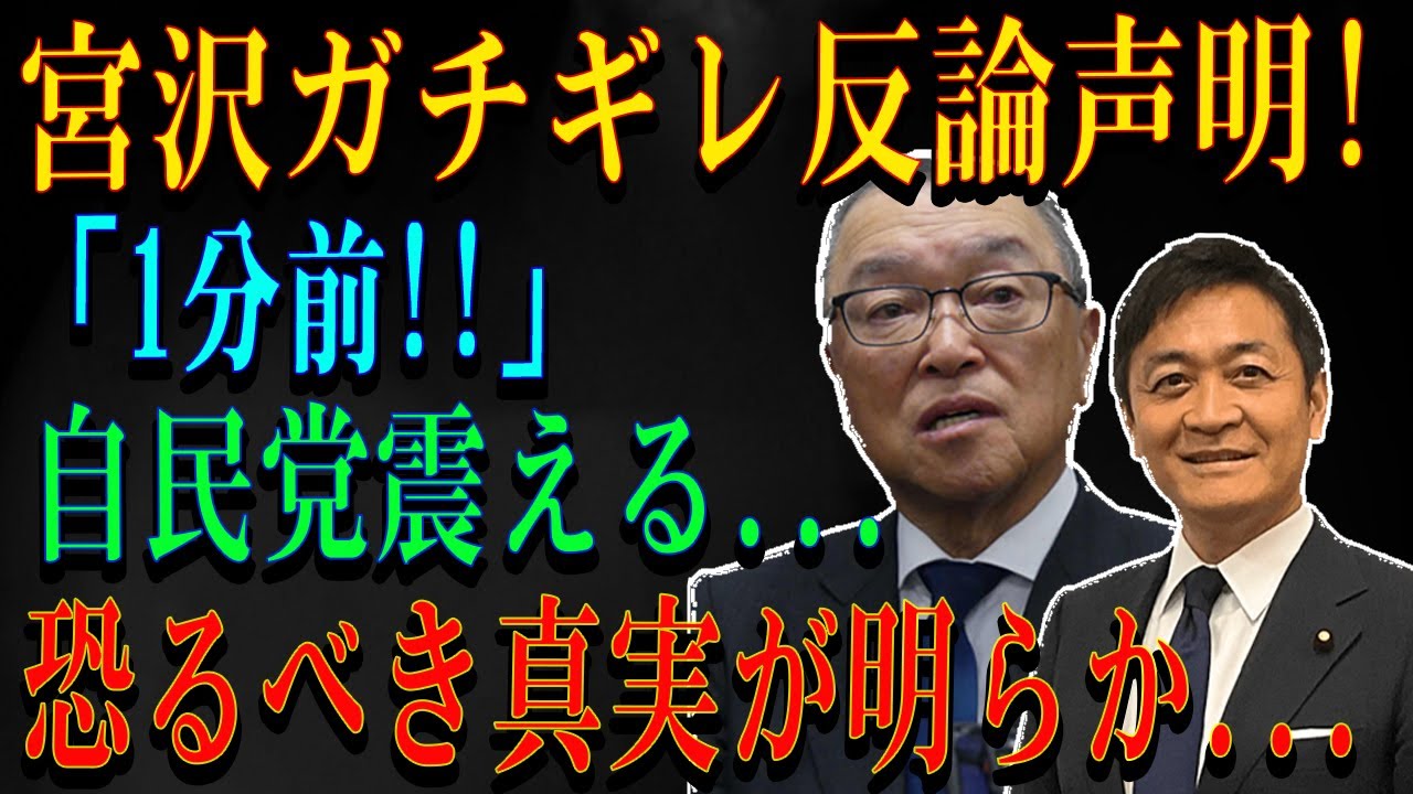 宮沢ガチギレ反論声明!「1分前!!」自民党震える....恐るべき真実が明らか....