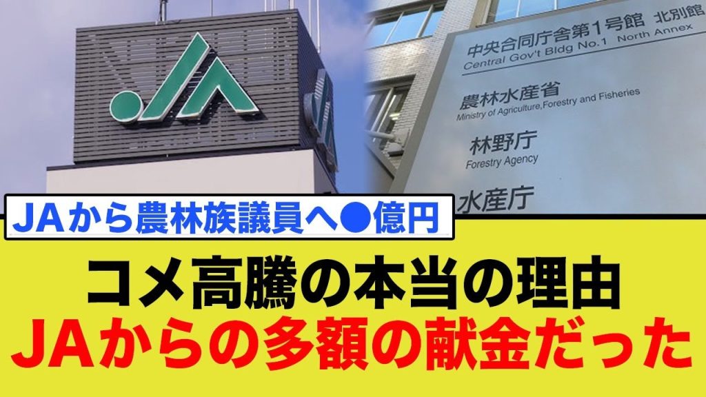 JAから農林族議員へ多額の献金が明らかに…