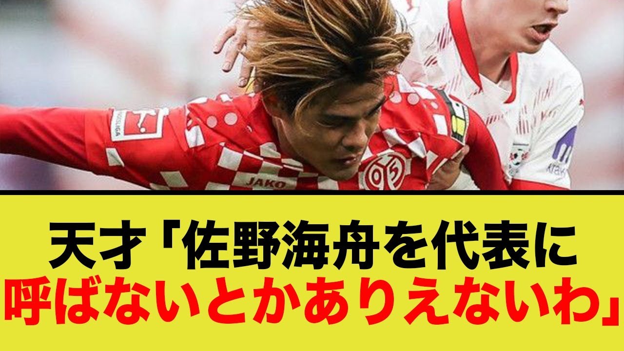 天才「佐野海舟を代表に呼ばないとかあり得ないわ」