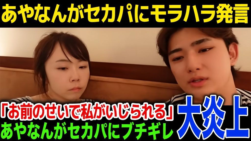 【モラハラ】あやなんがセカパ・あゆむにモラハラ発言！「私はキラキラしたお姫様だったのにお前のせいで」動画内でのあやなんの発言に批判殺到！