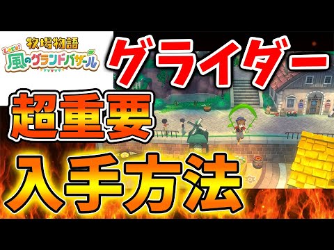 【牧場物語 風のグランドバザール】特別なグライダーの入手方法。これで〇〇に行けるように【攻略/龍の国 ルーンファクトリー/実況/マーベラス/ルーンファクトリー6/switch2/評価/感想