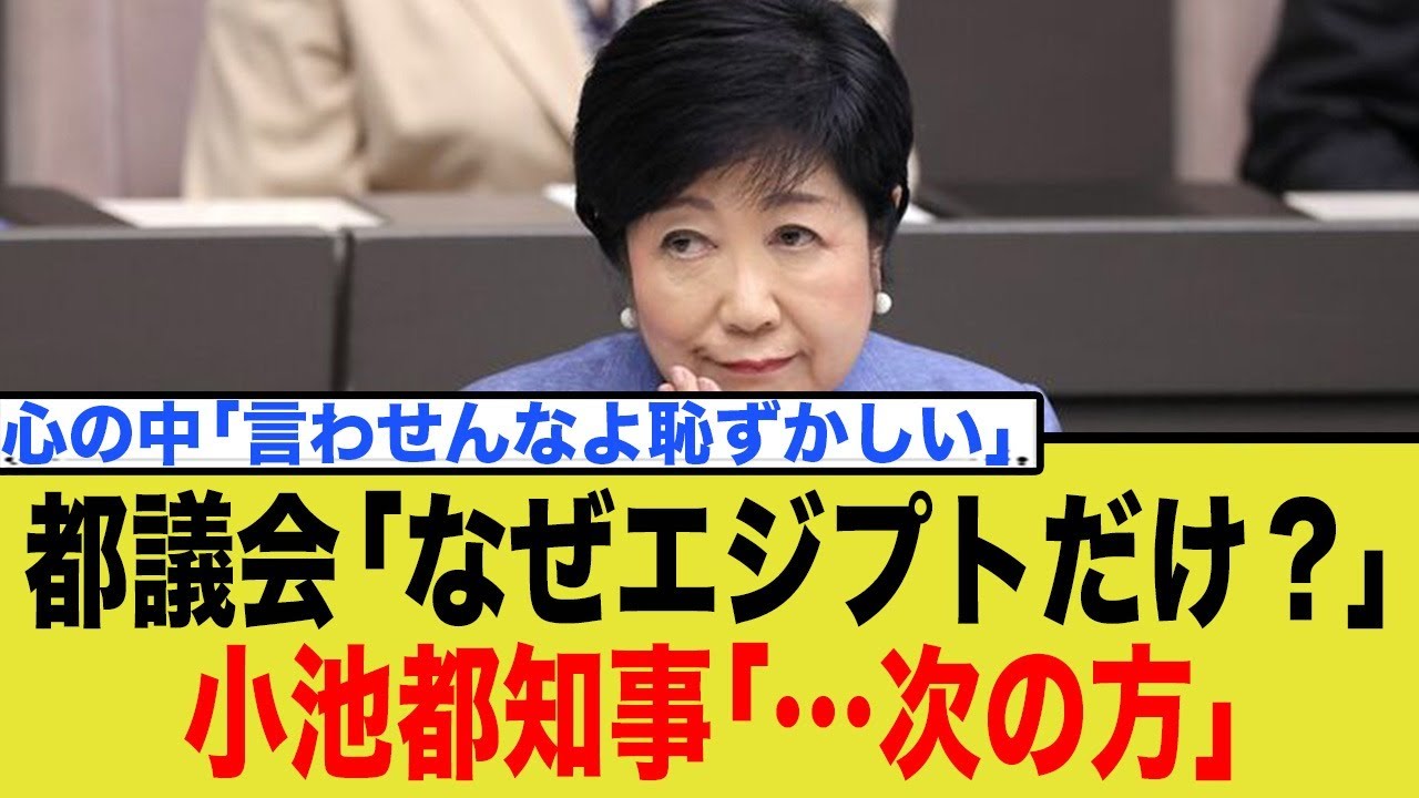 小池知事、エジプトとの謎の合意書について都議会で完全黙秘！ネットでは「あの疑惑」の憶測が飛び交う事態に…