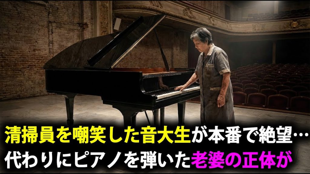 【涙腺崩壊】音大で盗人扱いされた清掃員がステージへ…72歳女性がショパンを弾いた瞬間【スカッとする話】
