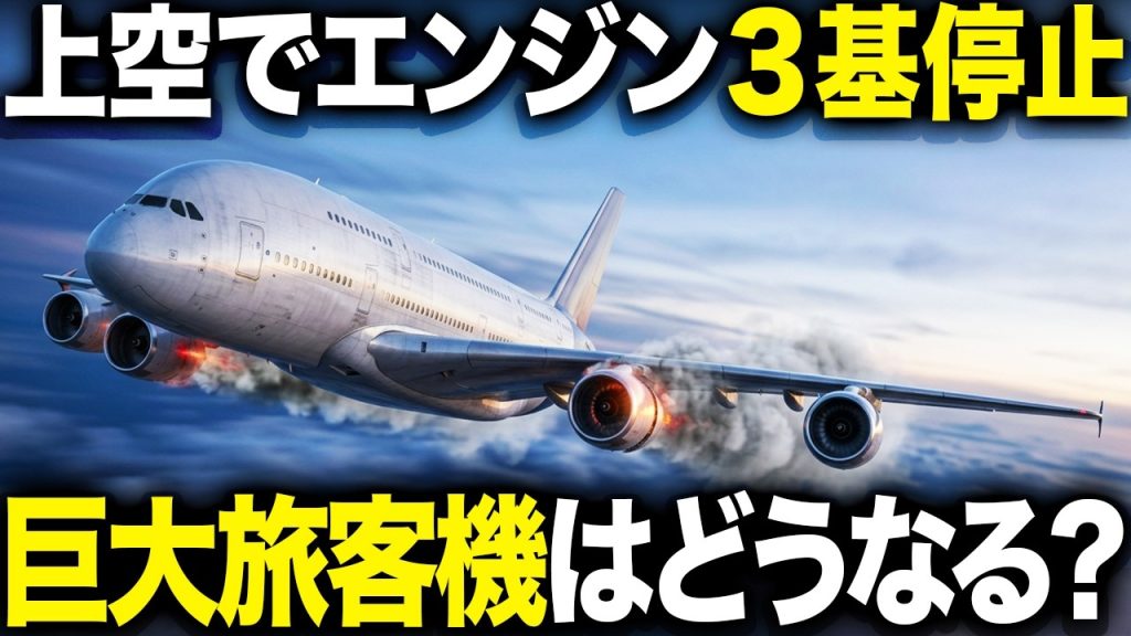 上空で飛行機のエンジン3基が停止...それでもA380が飛び続ける理由【航空工学】