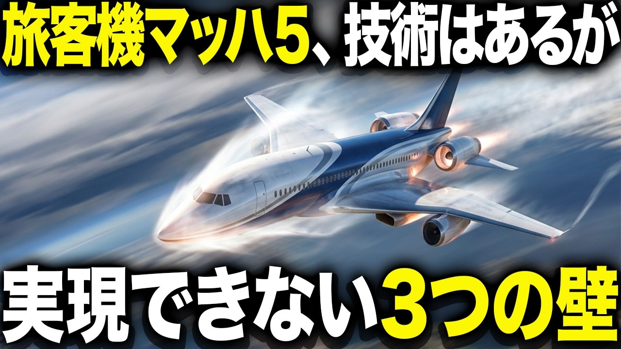 【航空工学】もし旅客機がマッハ５で飛ぶと何が起きるのか？極超音速機が実現できない3つの壁