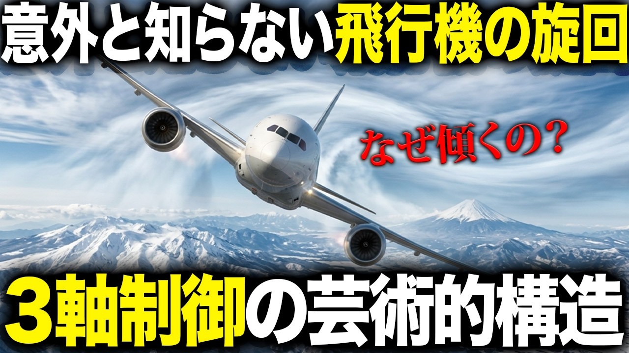 【航空工学】飛行機はどうやって旋回しているのか？ーー 補助翼・昇降舵・方向舵が生み出す3軸制御の物理